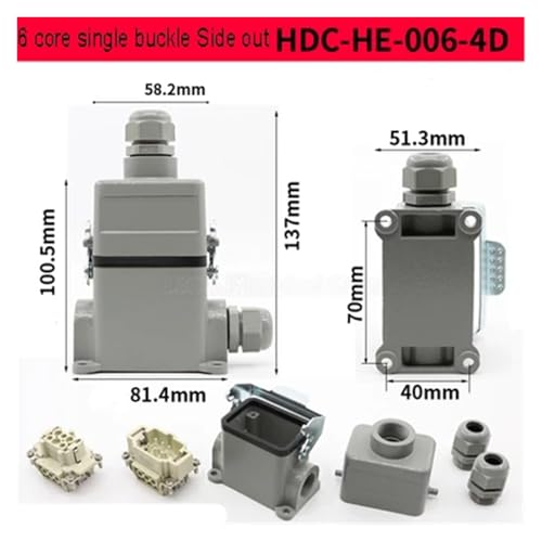 Conector Rectangular HDC-HE-024 16A Impermeable miniatura 2