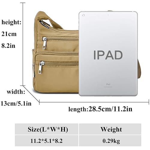 Image of VOLGANIK ROCK RFID Purses for Women Fabric Nylon Multi Pocket Crossbody Bag Ladies Travel Handbag