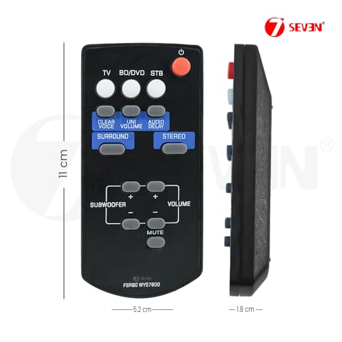 Image of 7SEVEN Compatible for Yamaha Sound Bar Remote Original Model FSR60 WY57800 Suitable for YAS101 YAS101BL ATS-1010 YAS-101 YAS-101BL AS101BL Yamaha Music System