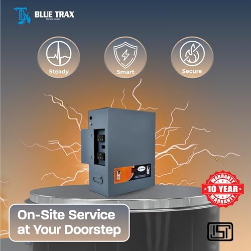 Image of BLUETRAX 10 KVA 8000W Mainline Voltage Stabilizer | 50V-300V | Hanging | Digital | Heavy Duty for Home Multipurpose Use | ISI Certified |10 Years Warranty | Grey