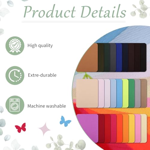 Image of 26Pcs Iron on Patches for Clothes, Multi-Colored Twill Cloth Stickers Patch, Durable Fabric Sticker for Easy Clothing Repair and Customization (9.5x12.5cm)