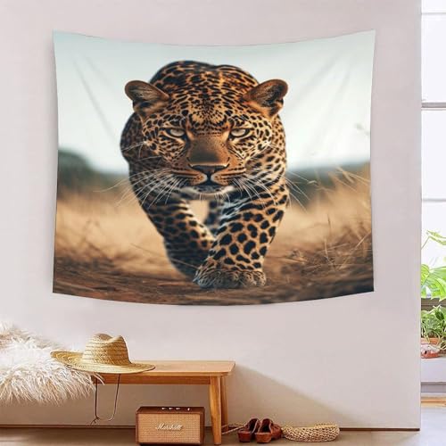 Couverture murale imprimée léopard 3D pour un salon moderne et chaleureux
