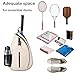 57lilina Beige Pickleball Sling Bag - Lightweight Crossbody Design Holds 2 Paddles & 6 Balls - Ventilated Water Bottle Holder, Multiple Compartments - Fit for Drills, Casual Play & Travel