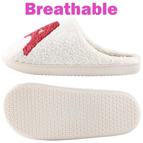 Image of Comfy House Slippers For Women Men, Ladies Fuzzy Bedroom Slippers,indoor Outdoor Memory Foam Shoes