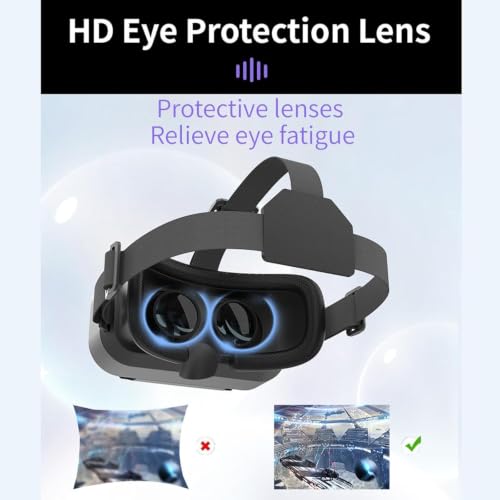 Image of BIGASUO Three D Virtual Reality Glasses Three D Virtual Reality Helmet Movies Game|Smartphone VR Headsets|Consumer Electronics (Black + Blue)