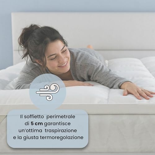 Surmatelas double 160 x 195 cm Morfeo matelassé avec soufflet