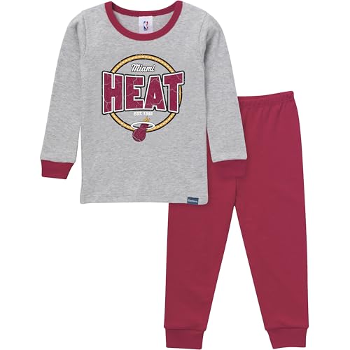 Gerber Unisex Toddler NBA Team Snug Fit Cotton Pajamas, Miami Heat, 18 Months