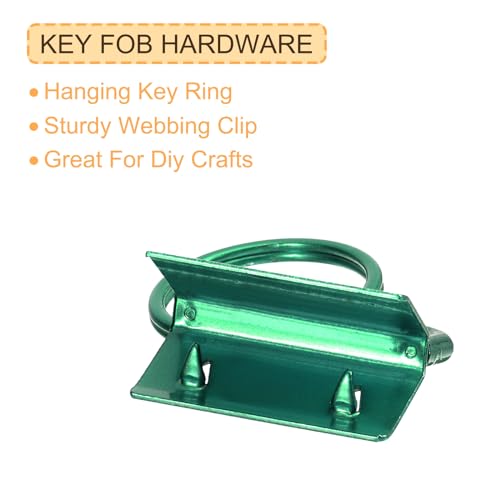 uxcell 20Pcs 25mm/ 1-inch Key Fob Hardware with Keychain Ring for Bag Webbing Wristlets Lanyards, Green - Image 4