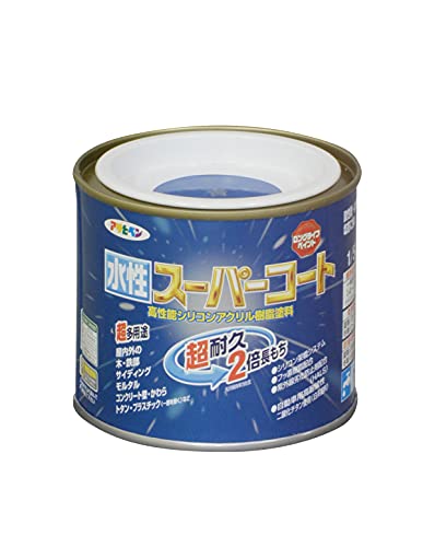 アサヒペン ペンキ 水性スーパーコート 水性多用途 青 1/5L