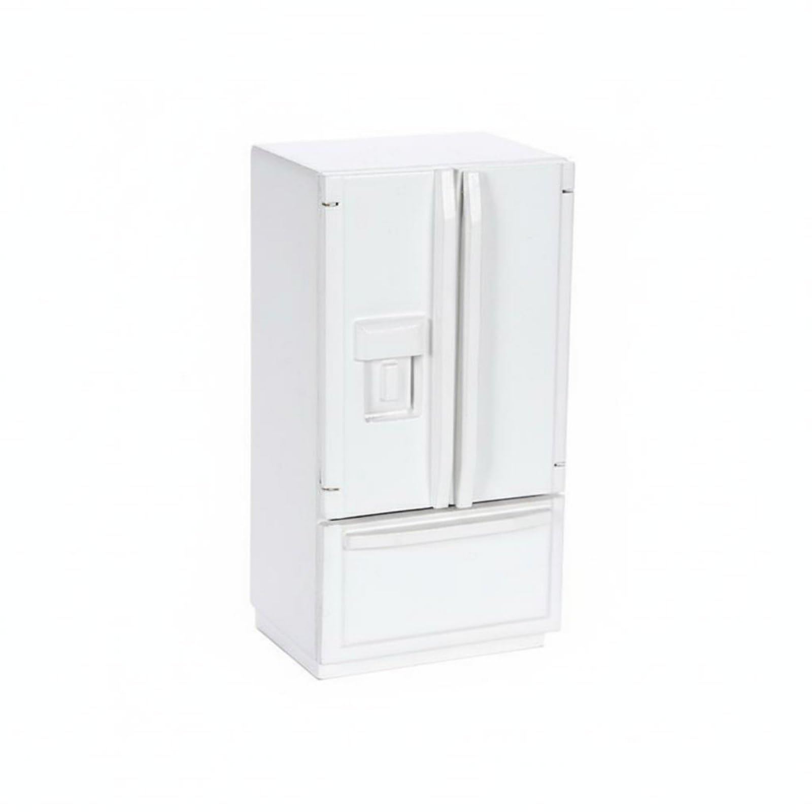 F Fityle Dollhouse Refrigerator Miniature Fridge Kitchen Appliance Mini Furniture With Nostalgic American Style And Freezer Drawer In Birch And Plywood, White