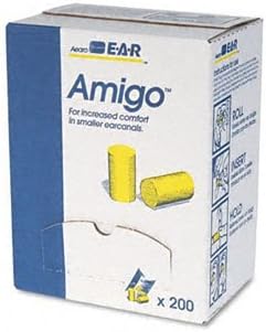 3M 3101103 E·A·R Classic Small Earplugs in Pillow Paks, PVC Foam, Yellow, 200 Pairs