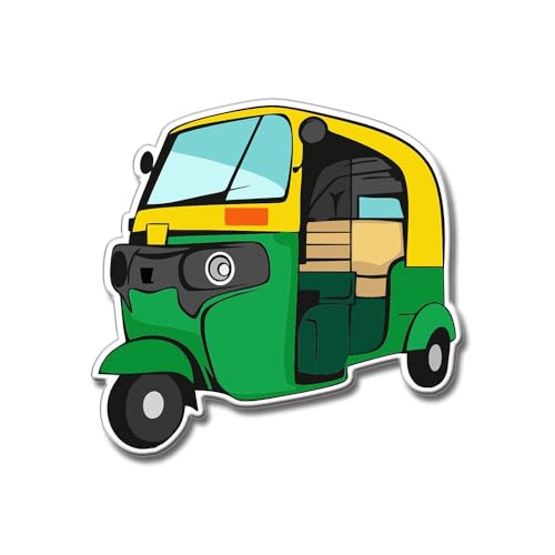 Image of Yey Stylish Fridge Magnet for Refrigerator - Multicolour 3x2 Inch Decorative Kitchen, Home & Office Accessory Idea for Decor Lovers (Rickshaw)