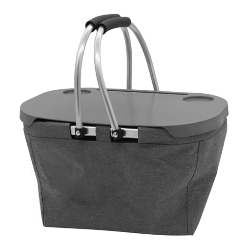 Picknickkorb grau klappbar - 42 x 27 cm
