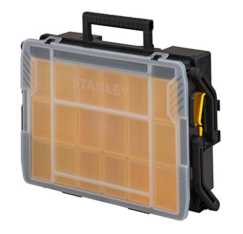 Stanley STST1-75540 Boîte à Compartiments Sortlevel 23 Compartiemnts - Profondeur 79mm - Poignée Ergonomique - Séparateurs modulables - Couvercle transparent - Loquets de Verrouillage (Lot de 2)