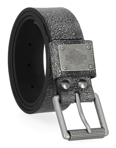Harley-Davidson Women's Cracked Earth Bar & Shield Leather Belt, Black2