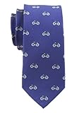Ctskyte Men's Handmade Blue Bikes Novelty Ties Fashion Embroidered Casual Dance Neckties Pretty Gifts for Boysfriend