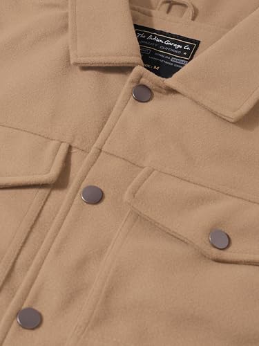 Image of The Indian Garage Co Men Regular Fit Long Sleeves Cutaway Collar Solid Jacket