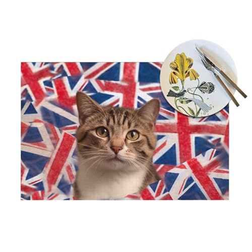 Set de table lavable anti-tache Union Jack pour repas intérieur
