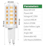 Vanke G9 LED Bulbs 4W, Equivalent to 40W, Warm White 2700K Yellow Light, 440 Lumen, Non-Dimmable, Energy Saving G9 Bulb for Home Light Decor, 3-Pack - Image 2
