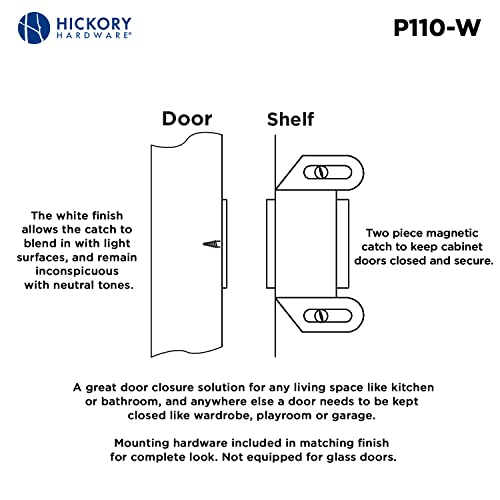 Hickory Hardware P110-W Collection Catch, White - Thumbnail 5
