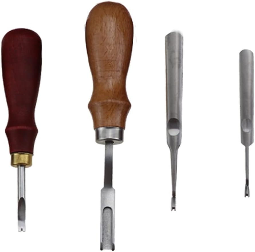 ASWRTYJO 19 Pcs of Leather Punching Tools Sewing Kit Saddle Sewing Work for Crafts Cutting