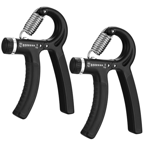 ハンドグリップ 握力増強器 2本筋トレ 握力 トレーニングボール 握力グリッパー Grip エクササイズ 負荷調整5kg-60kg 握力グリップ ハンドグリッパー 握力を鍛える道具 握力トレーニング 可変式 男女兼用
