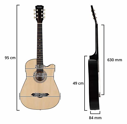 Rocktile WSD-5C-NT Slim Line Set de guitare folk Naturale - Les Beatles, Paul McCartney, John Lennon, RIngo Starr, George Harrison Rocktile WSD-5C-NT Slim Line Set de guitare folk Naturale – Image 7