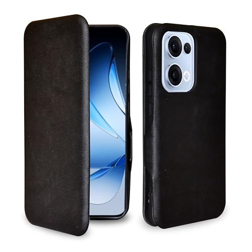 Image of Premium Vegan Leather Phone Cover with Card Slot - Slim, Durable, Privacy Protection, Kickstand Function, Elegant Flip Wallet Cases Compatible for Oppo Reno 13 5G