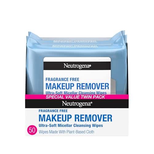 Neutrogena Fragrance-Free Makeup Remover Wipes, Daily Facial Cleanser Towelettes, Gently