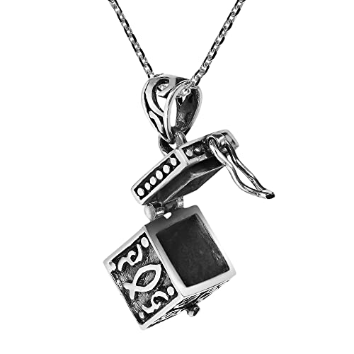 AeraVida Christian Prayer Box Locket .925 Sterling Silver Pendant Necklace | Elegant Religious Sterling Silver Jewelry for Women2
