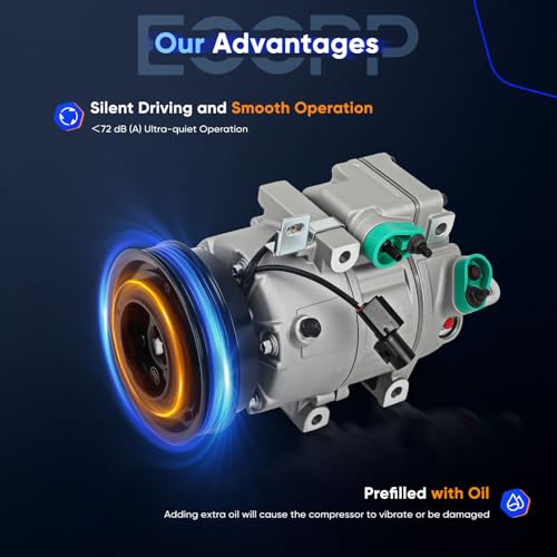 Image of ECCPP AC Compressor 2006-2012 Fit for Hyundai Azera Santa Fe Sonata for Kia Magentis Optima Sorento AC Compressor with Clutch
