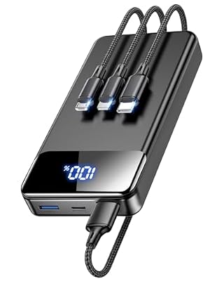 Aokus Portable Charger, 60000mAh Power Bank, 3-in-1 Cables Battery Pack