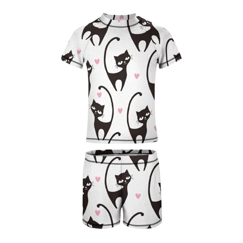 Love Black CatChildren's Swimsuits Boys Two Piece Suit8-10Y（130cm）2