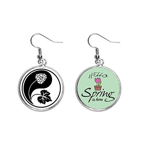 Pendientes de budismo flor Yin Yang joyas colgantes de primavera