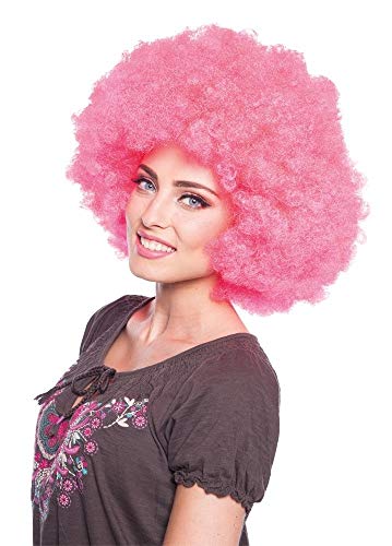 Parrucca afro rosa XL