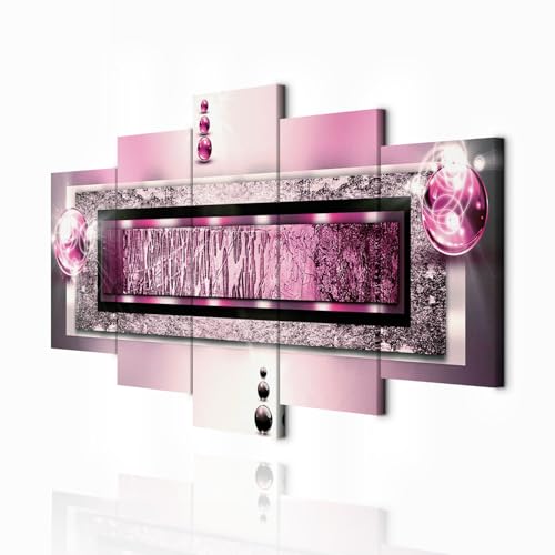 decomonkey Bilder Abstrakt 200x100 cm XXL 5 Teilig Leinwandbilder Bild auf...