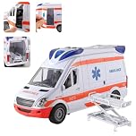 Zenova Emergency Vehicle Toy Playsets, Ambulance Vehicles Toy with Light and Sound, Rescue Vehicle Toys With Stretcher,Christmas Toddler Kids Boys Gifts