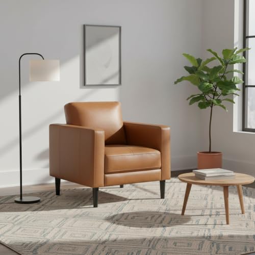 Naomi Home Genuine Leather Upholstered Single Sofa Chair for Living