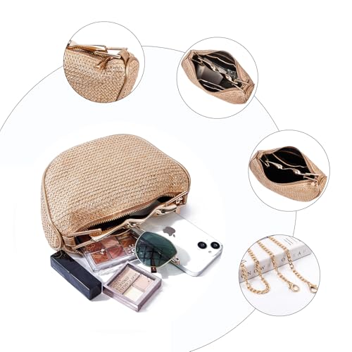 SKYK Straw Crossbody Bags for Women Summer Mini Satchel Handbags Top Handle Purse Woven Shoulder Bag4