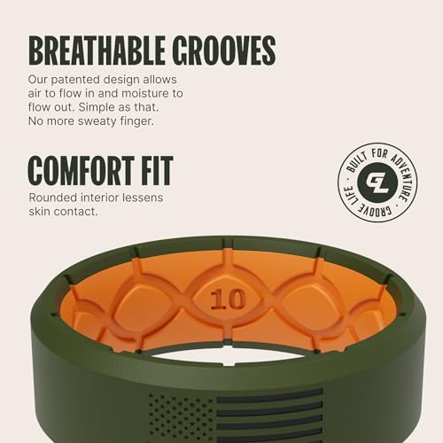 Groove Life Edge Hero Ring - Breathable Silicone Wedding Rings for Men, Lifetime Coverage, Unique Design, Comfort Fit Ring3
