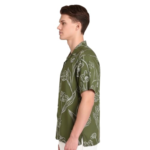 Image of LSD Men's Printed Casual Shirt - Half Sleeve Cuban Collar Regular Fit Trendy Stylish Viscose Shirt for Men, Office Party