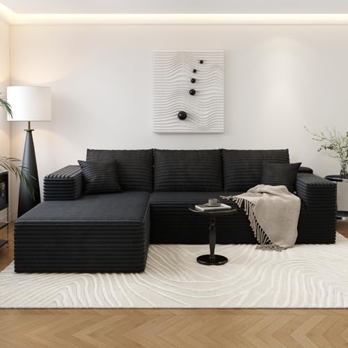 Image of Settab 95 inch Boneless Couch Modular Sectional Sofa L-Shape Lounge Cloud Couch,Flexible Module Combination for Living Room, No Assembly