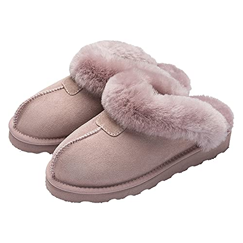 ムートン スリッパ ムートン ルームシューズ ムートンサンダル 室内天然羊毛 冬用 レディース メンズ 男女兼用 おしゃれ かわいい ロングタイプクラシック あたたかい ふわふわ (ピンク B,22.5-23.0cm)のサムネイル
