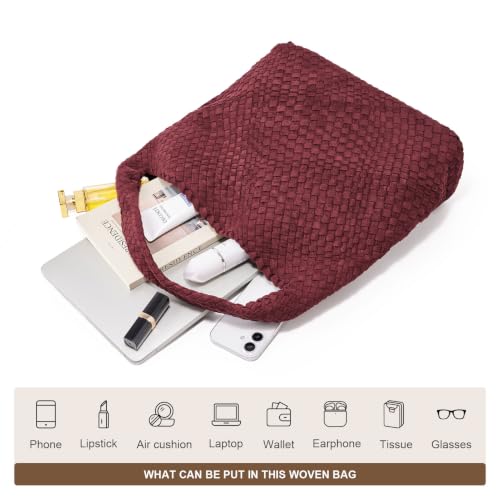 Image of MELOLILA Large Woven Tote Bag for Women Weave Purse Woven Leather Handbag