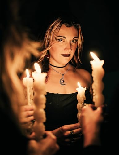 XIANNVXI Gothic Moon Necklace Goth Witch Necklaces Crescent Crystal Pendant Black Vintage Necklace Halloween Christmas Costume Jewelry Gift for Women4