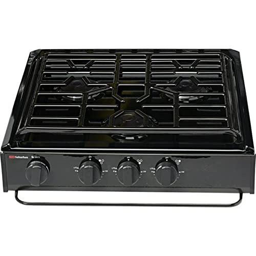 Suburban 3231A 3 Burner Slide-in Cooktop with Sealed Burner - Black w/Piezo Ignition