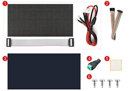 Image of RGB Full-Color LED Matrix Panel Display for Raspberry Pi Pico ESP32 for Arduino 64x32 Pixels 3mm Pitch 2048 RGB LEDs Adjustable Brightness