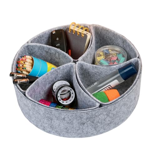 Organiseur de coiffeuse en feutre rigide avec multi-compartiments de rangement - 2