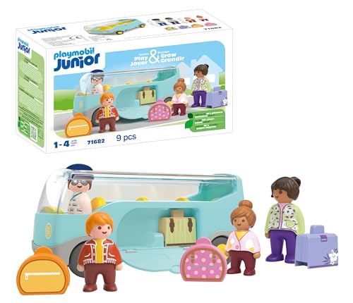 PLAYMOBIL Junior 71682 Autobús, Incluye Piezas de Equipaje y