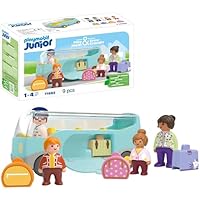PLAYMOBIL Junior 71682 Autobús, Incluye Piezas de Equipaje y